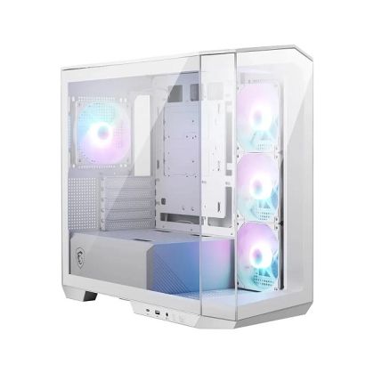 Кутия MSI MAG PANO M100R PZ / WHITE, MicrоTower, ARGB Fans, 270-degree panoramic tempered glass, White