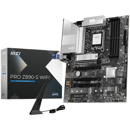 Дънна платка MSI PRO Z890-S WIFI (Intel 1851, 4xDDR5, 3xM.2, 2.5Gbps LAN, Wi-Fi 7, HDMI, DP, Thunderbolt 4) ATX