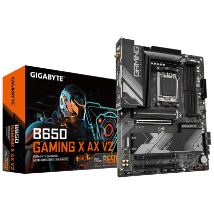 Дънна платка GIGABYTE B650 GAMING X AX V2 (AMD AM5, 4 x DDR5, 3 x M.2, 2.5GbE LAN, Wi-Fi 6E, HDMI, DP) ATX