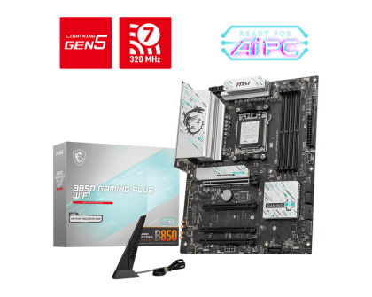 Дънна платка MSI B850 GAMING PLUS WIFI (AMD AM5, 4xDDR5, 3xM.2, 5G LAN, Wi-Fi 7, DisplayPort) ATX