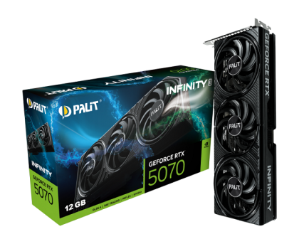 Видео карта PALIT GeForce RTX 5070 Infinity 3 , 12GB GDDR7, 192 bit, HDMI, 3xDP - NE75070019K9-GB2050S