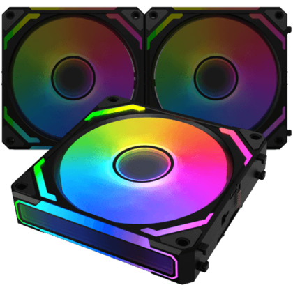 Охладител за кутия XIGMATEK Starlink Ultra, EN40412, 3PCS Black Easy Clip On & Smart Link Fan,ARGB & PWM Cable,Galaxy II Fan Control Box & Remote,Color Box