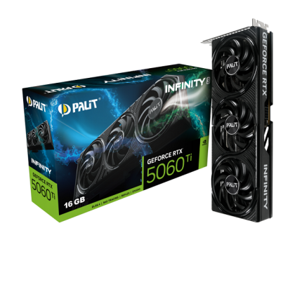 Видео карта PALIT GeForce RTX 5060 Ti Infinity 3 16GB, 16GB GDDR7, 128 bits, HDMI, 3xDP - NE7506T019T1-GB2061S