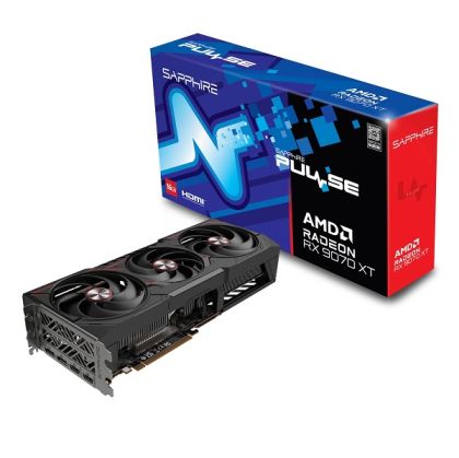 Видео карта SAPPHIRE PULSE AMD Radeon RX 9070 XT GPU, 16GB GDDR6, 256 bit, 2xHDMI, 2xDP