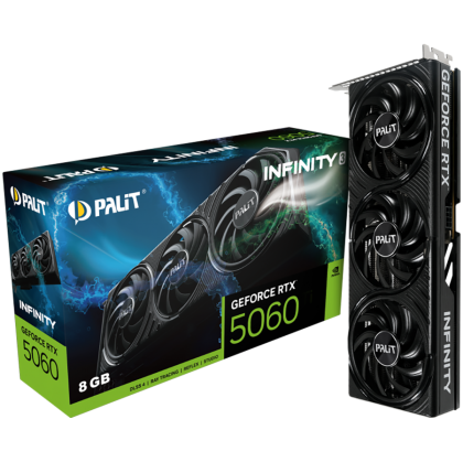 Видео карта PALIT GeForce RTX 5060 Infinity 3, 8GB GDDR7, 128 bit, HDMI, 3xDP - NE75060019P1-GB2063S