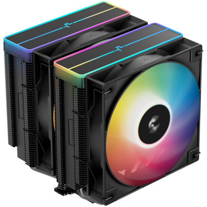DeepCool AG620 BK ARGB V2, CPU Air Cooler, 2x120mm ARGB PWM Fan, Core Touch Technology 2.0, 6 Heatpipes, LGA1851/1700/1200/115x, AMD AM5/AM4, 129x136x161 mm(LxWxH), 2Y, R-AG620-BKAMMN-GJD