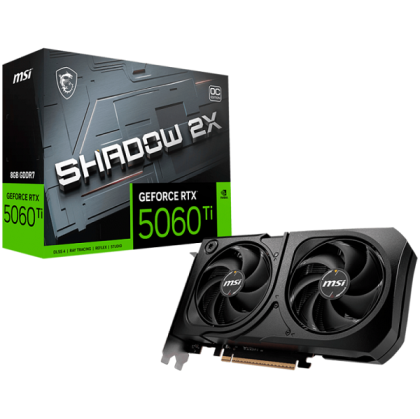 Видео карта MSI GeForce RTX 5060 Ti 8G SHADOW 2X OC PLUS, 8GB GDDR7, 128-bit, HDMI, 3xDP