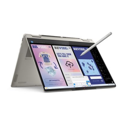 Лаптоп LENOVO Yoga 7 2-in-1 14ILL10 (83JQ001LBM), 14" WQXGA+ (2880x1800) OLED Touch, Intel® Core™ Ultra 5 226V (2.1GHz up to 4.5GHz, 8 ядра), 16GB LPDDR5x, 1TB SSD M.2, Yoga Pen, Windows 11 Home, Seashell