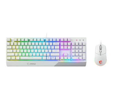 Комплект Клавиатура + Мишка MSI VIGOR GK30 COMBO WHITE, Mechanical Plunger Switches, USB, RGB lighting, US, White 