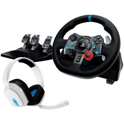 Волан LOGITECH G29 Driving Force Racing Wheel for PlayStation 5 and PlayStation 4 - Black,  Astro A10, PS5/PS4 - White