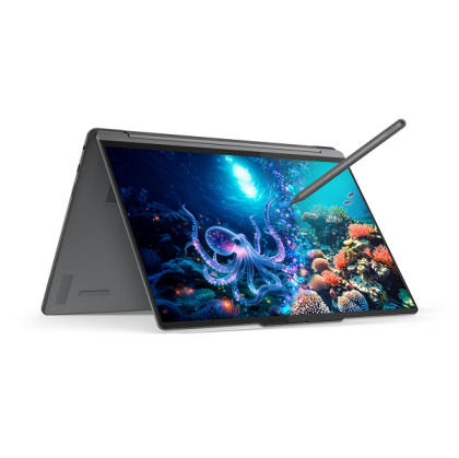 Лаптоп LENOVO Yoga 9 2-in-1 14ILL10 (83LC000WBM), 14" 4K WQUXGA (3840x2400) OLED Touch, Intel® Core™ Ultra 7 258V (2.2GHz up to 4.8GHz, 8 ядра), 32GB LPDDR5x, 1TB SSD M.2, Yoga Pen, Windows 11 Home, Luna Grey
