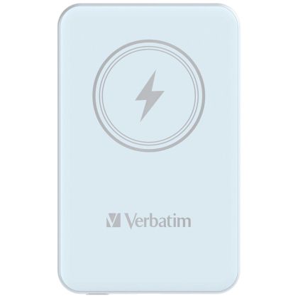 Външна батерия Verbatim MCP-5BE Power Pack 5000 mAh with UBS-C PD 20W / Magnetic Wireless Charging 15W Blue