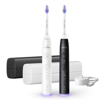 Ел. четка за зъби PHILIPS HX7419/01 Sonicare Series 6500, 2бр. четки, 3 режима за четкане, 3 степени на интензивност, Сензор за натиск, калъф, черна и бяла 