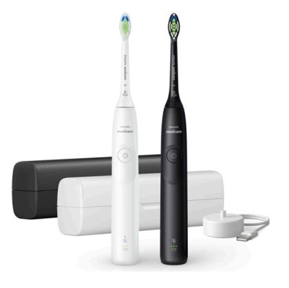 Ел. четка за зъби PHILIPS HX7109/01 Sonicare Series 5300, 2бр. четки, 1 режим на четкане, 2 степени на интензивност, Сензор за натиск, Калъф, черна и бяла