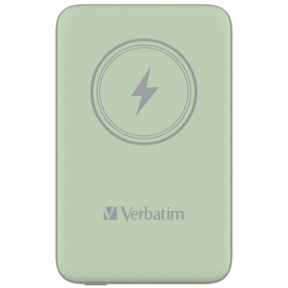Външна батерия Verbatim MCP-10GN Power Pack 10000 mAh with UBS-C PD 20W / Magnetic Wireless Charging 15W Green