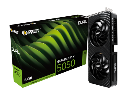 Видео карта PALIT GeForce RTX 5050 Dual, 8GB GDDR6, 128 bits, HDMI, 3xDP - NE65050019P1-GB2070D