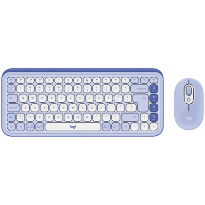 Безжичен комплект LOGITECH POP Icon Combo (920-013078), Bluetooth, US, Lilac & Off White