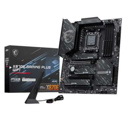 Дънна платка MSI X870E GAMING PLUS WIFI (AMD AM5, 4xDDR5, 3xM.2, 5G LAN, WiFi7, HDMI, USB Type-C) ATX