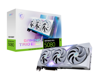 Видео карта MSI GeForce RTX 5080 16G GAMING TRIO OC WHITE, 16GB GDDR7, 256bit, HDMI, 3xDP - 912-V531-049