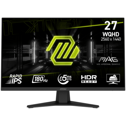 Монитор MSI MAG 274QF, 27" Rapid IPS, WQHD (2560x1440) 180Hz, 16:9, 0.5ms, 250cd/m2, 1000:1, AMD FreeSync, DP, 2x HDMI, Black