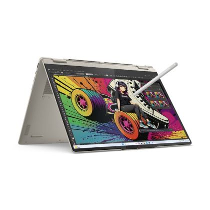Лаптоп LENOVO Yoga 7 2-in-1 16AKP10, 16" WQXGA+ (2880x1800) OLED Touch, AMD Ryzen™ AI 7 350 (2.0GHz up to 5.0GHz, 8 ядра), 32GB LPDDR5x, 1TB SSD M.2, Yoga Pen, Windows 11 Home, Seashell - 83JU0010RM