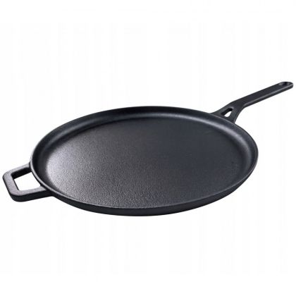 Тиган за палачинки Kinghoff KH 1895, 29 см, Чугун, Незалепваща повърхност, Индукция, Черен