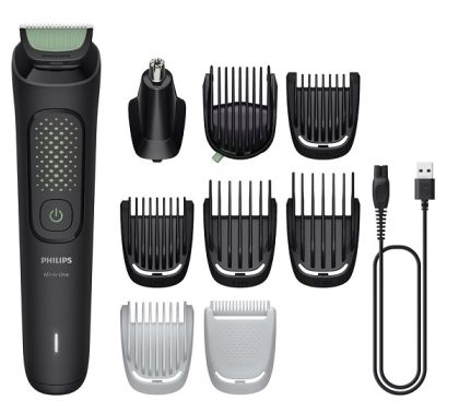 Тример PHILIPS MG3945/15 Series 3000, Тример 9 в 1, За лице, коса и тяло, Технология BeardSense, Време на безжична работа до 90мин / 4ч зареждане