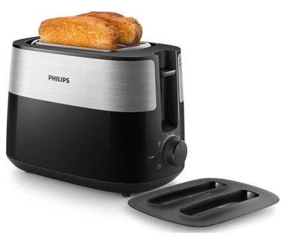 Тостер PHILIPS HD2517/90 Daily Collection, 900W, 2 големи отделения с променлива ширина, Black