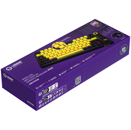 LORGAR KBP7075W, Wireless 75% Mechanical Gaming Keyboard Pro, Black/yellow, EN layout