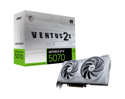 Видео карта MSI GeForce RTX 5070 12G VENTUS 2X WHITE, 12GB GDDR7, 192-bit, HDMI, 3xDP - 912-V532-026