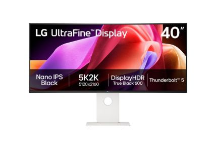 Монитор LG 40U990A-W UltraFine, 39.7'' IPS Black Curved 2500R, 5K2K (5120x2160) 120Hz, 21:9, 5ms, 450cd/m2, 2000:1, FreeSync, Speaker 2x10W, 2xHDMI, DP, Thunderbolt 5, 4xUSB-C, RJ-45, White