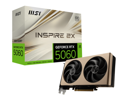 Видео карта MSI GeForce RTX 5060 8G INSPIRE 2X OC, 8GB GDDR7, 128-bit, HDMI, 3xDP - 912-V537-001