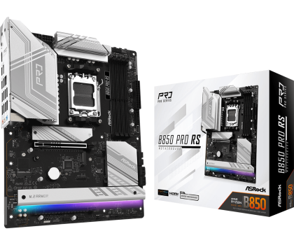Дънна платка ASROCK B850 Pro RS (AMD AM5, 4 x DDR5, 4 x M.2, 2.5G LAN, HDMI, USB-C) ATX