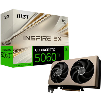 Видео карта MSI GeForce RTX 5060 Ti 16G INSPIRE 2X OC, 16GB GDDR7, 128-bit, HDMI, 3xDP