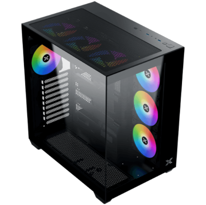 Aqua V Air (Black, ATX, U3x2+Type C, 2PCS TG, 6PCS Z22A Reverse & 1PC Z22A & ARGB Remote Control Kit)