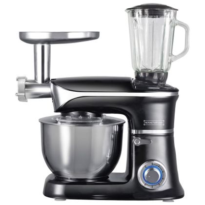 Кухненски робот 3в1 Royalty Line RL-PKM1900.7BG, 1900W, 6,5 литра, Блендер, Миксер, Месомелачка, Черен