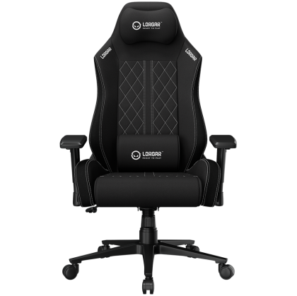 LORGAR CHA41, Ergonomic Gaming Chair Advanced, premium anti-stain fabric, Black/white