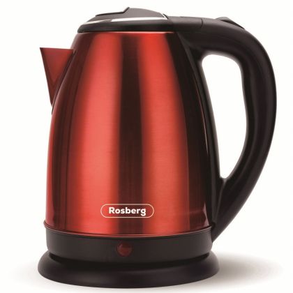 Електрическа кана ROSBERG R51230IR, 1800W, 1.8 L, Защита, Инокс/червен