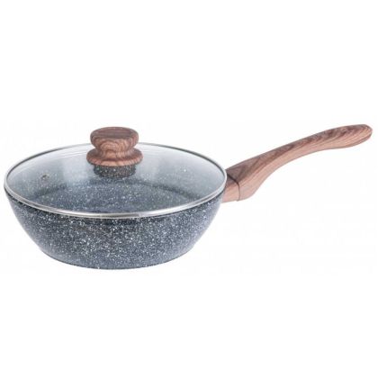 Тиган уок Kinghoff KH 1583, 24cm, Индукция, Тройно гранитно покритие, Сив