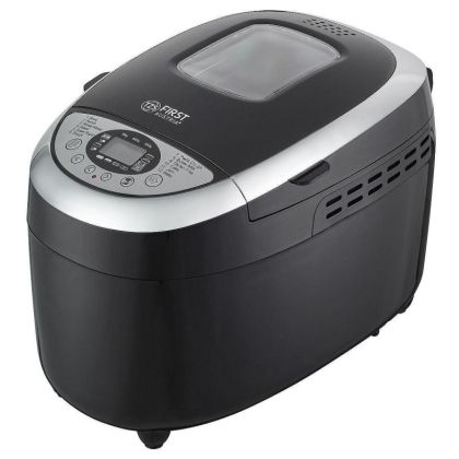 Хлебопекарна FIRST FA-5152-3-BA, 850W, 1.25 кг, 12 програми, Таймер, Незалепващо покритие, Черен/инокс