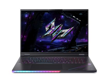 Лаптоп Acer Predator Helios 18 AI, PH18-I71-93T3, Intel Core Ultra 9 290HX Plus (up to 5.50GHz, 36MB), 18" WQXGA (2560x1600) IPS Mini LED 250Hz, 2*32GB DDR5, 2*1TB NVMe SSD, RTX 5080 16GB GDDR7, WiFi 7, RG-45, BT 5.4, MicroSD, FHD Cam, Win 11 Pro, Black