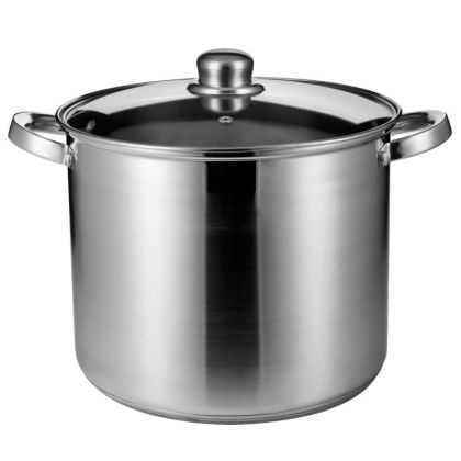 Дълбока тенджера Rosberg R51211B38, 38 см, 29 литра, Индукция, Капак, Инокс