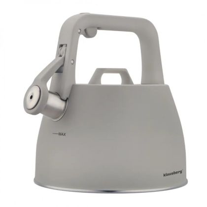 Свирещ чайник Klausberg KB 7916, 2.5 л, Топлоизолирана дръжка, Индукция, Сив
