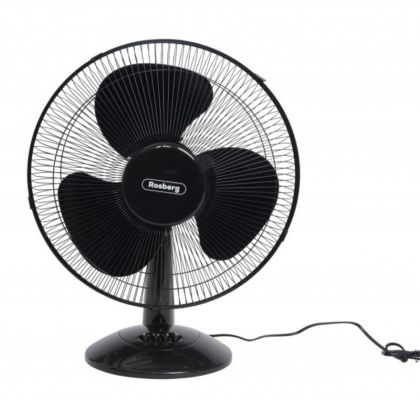 Настолен вентилатор Rosberg R51760B16, 40W, 40 см, 3 скорости, Оцилация, Регулируем наклон, Черен
