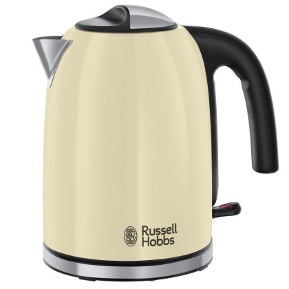 Електрическа кана Russell Hobbs Colours Plus Classic Cream 20415‑70, 2400W, 1.7 л, Бързо завиране, Скрит нагревател, 360° основа, Индикатор, Кремав