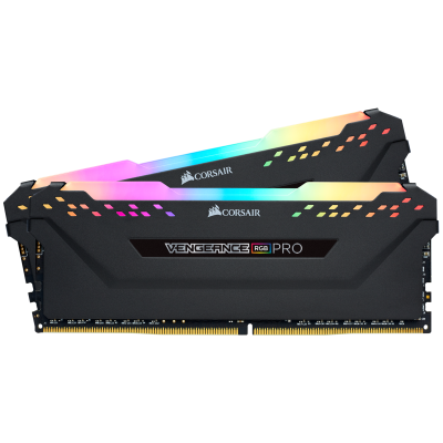 Памет Corsair DDR4, 3200MHz 16GB (2 x 8GB) 288 DIMM, Unbuffered, 16-18-18-36, Vengeance RGB PRO black Heat spreader, RGB LED, 1.35V, XMP 2.0