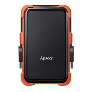 Външен диск 1TB Apacer AC630 (AP1TBAC630T-1), 2.5”, SATA, USB 3.2, Military-Grade Shockproof, Black/Red