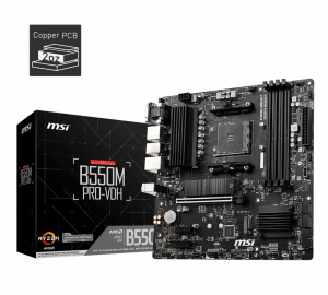 Дънна платка MSI B550M PRO-VDH (AMD AM4, 4xDDR4, 2xM.2, DP, VGA, HDMI) Micro ATX