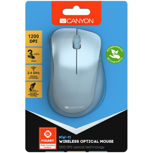 Безжична мишка Canyon MW-11, 1200 dpi, син