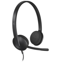 Слушалки LOGITECH H340 , С кабел, Микрофон, USB, Black - 981-000509